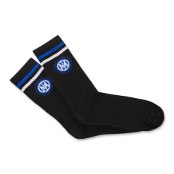Pacco da 2 calzini alti da uomo neri e bianchi con logo Inter