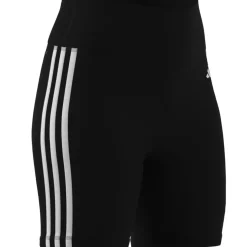 Pantaloncini da donna neri con dettaglio strisce laterali adidas
