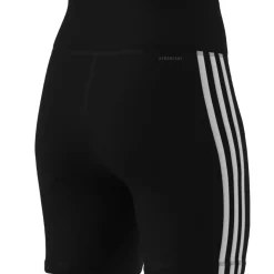 Pantaloncini da donna neri con dettaglio strisce laterali adidas