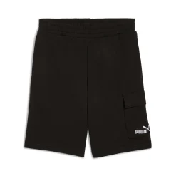 Pantaloncini Shorts Cargo neri da Uomo con logo e tasche Puma ESS 1