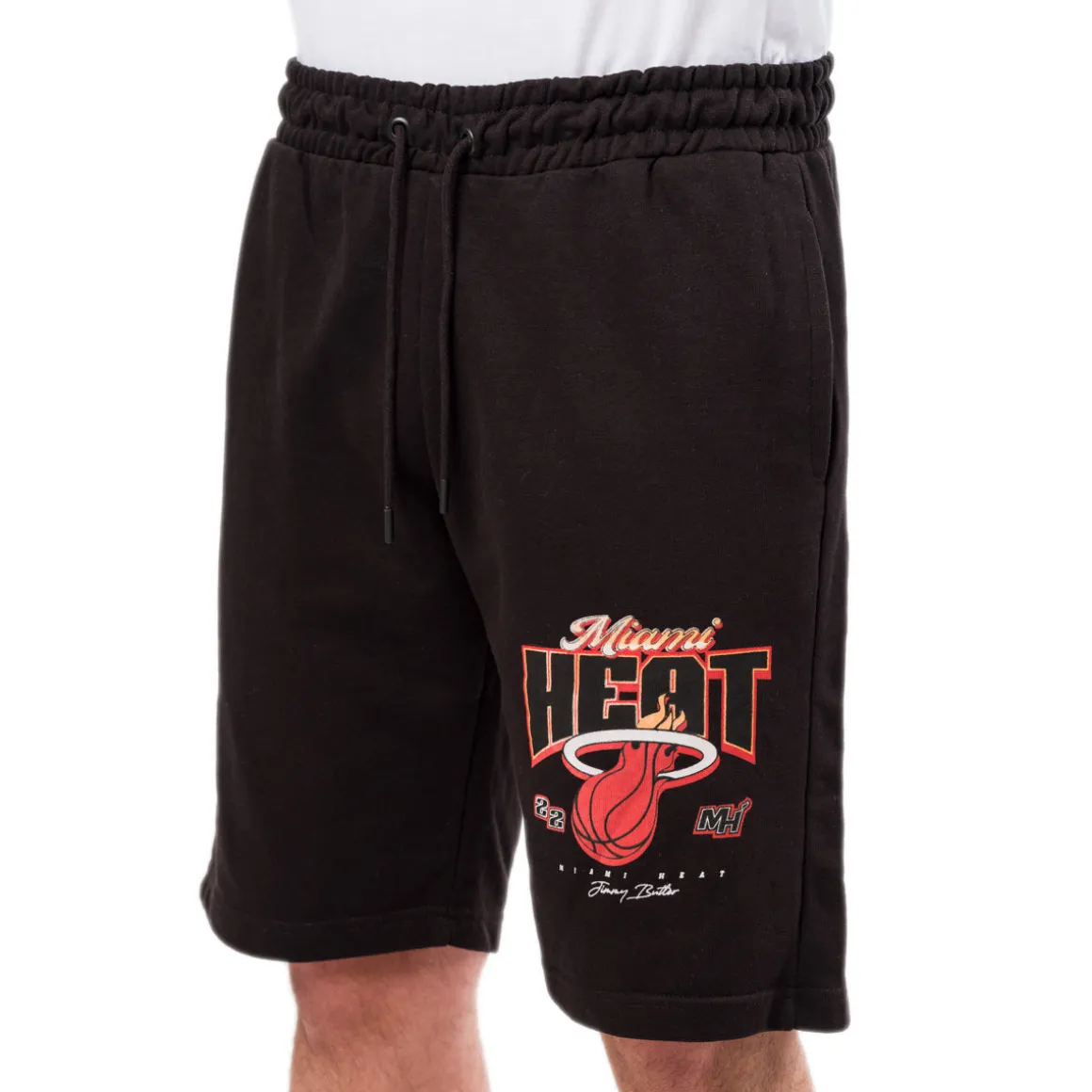 Pantaloncini shorts sportivi neri da Uomo con logo NBA Miami Heat