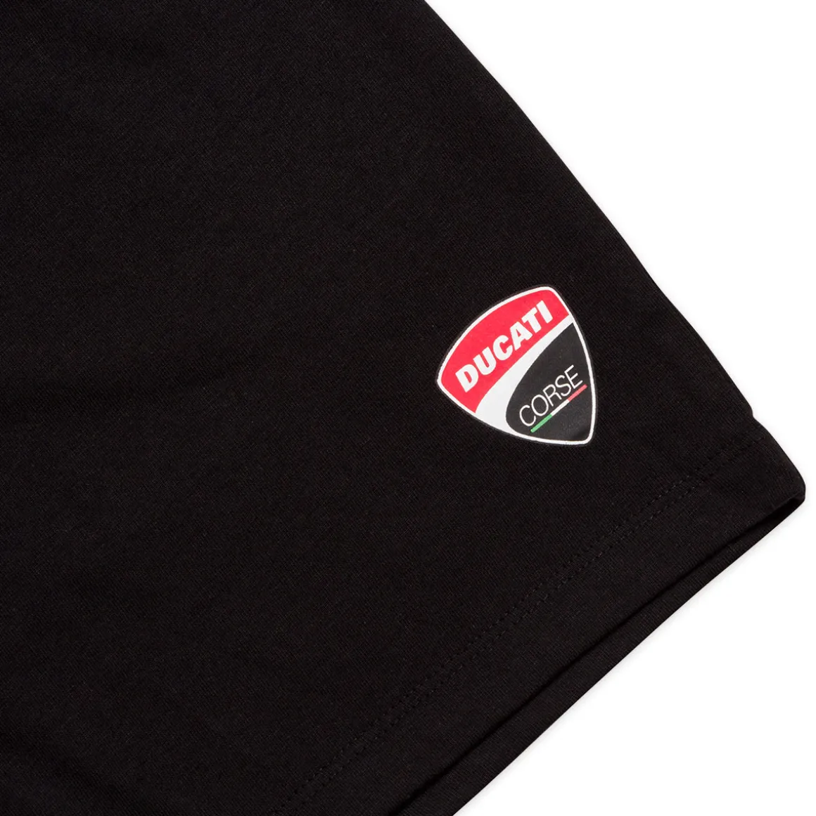 Pantaloni corti neri da bambino e ragazzo con logo Ducati Corse