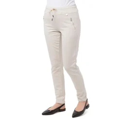 Pantaloni in felpa elasticizzati beige da Donna con tasche Swish Jeans
