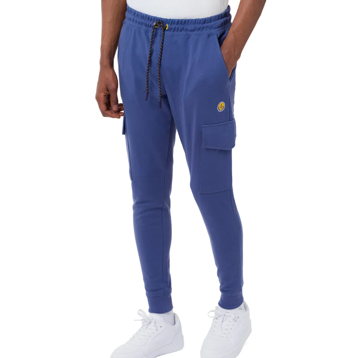 Pantaloni Jogger Cargo da Uomo Azzurri con Tasche Laterali e Vita Elasticizzata Navy Sail