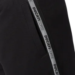 Pantaloni joggers neri da uomo con fettuccia logata Ducati Corse