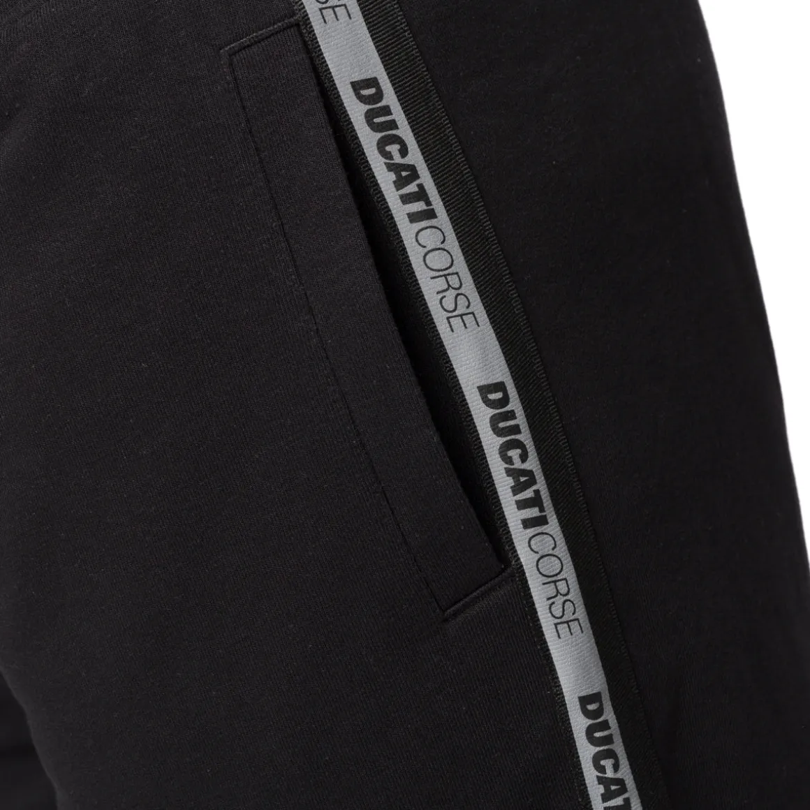 Pantaloni joggers neri da uomo con fettuccia logata Ducati Corse