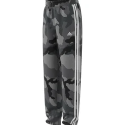 Pantaloni jogging da ragazzo grigi con fantasia militare e logo adidas