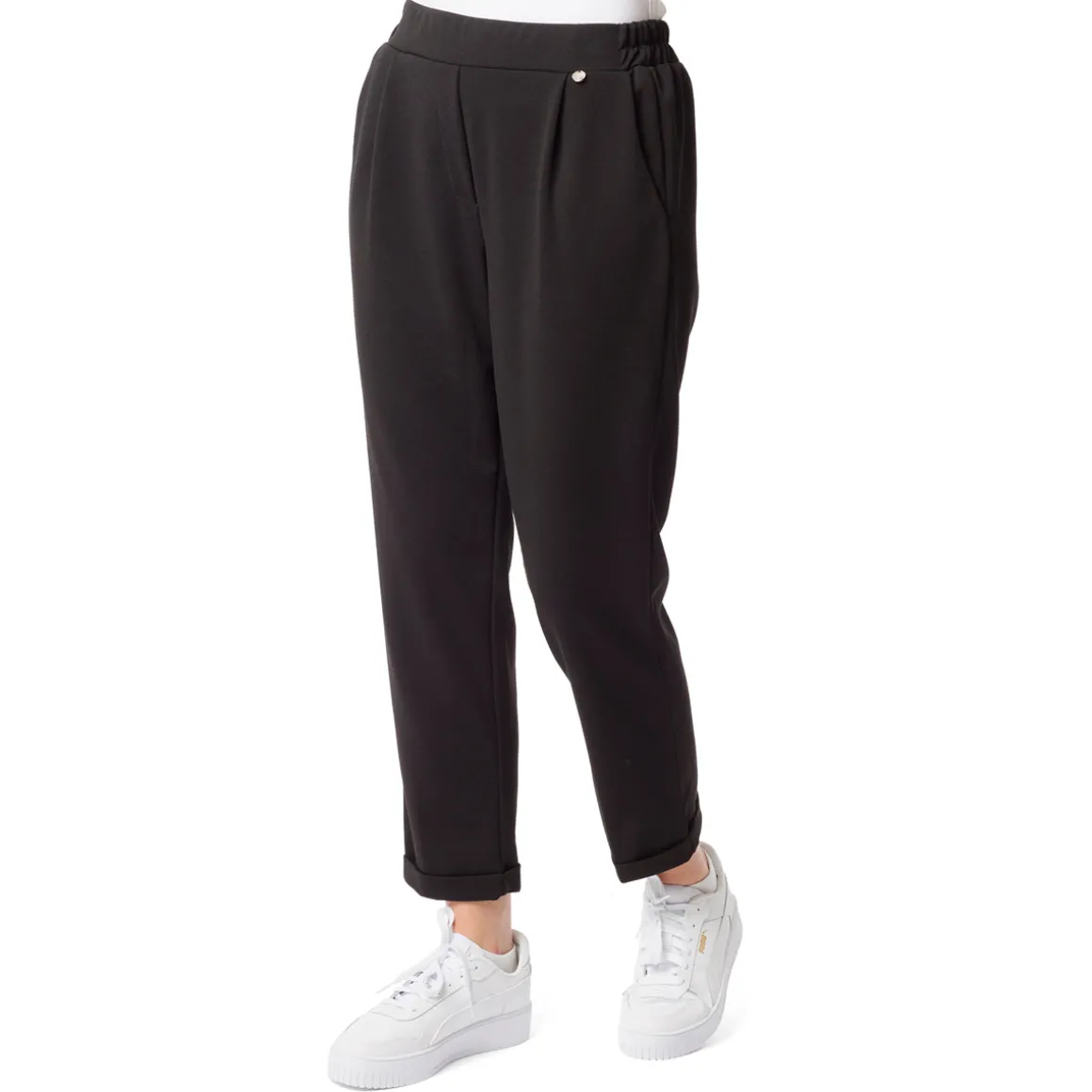 Pantaloni neri da donna con vita elasticizzata Swish Jeans