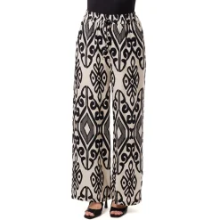 Pantaloni palazzo Bianco da Donna con fantasia Etnica e Coulisse Swish Jeans