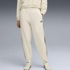Pantaloni sportivi bianco off-white da Donna e inserti leopardati Puma