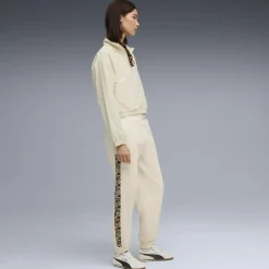 Pantaloni sportivi bianco off-white da Donna e inserti leopardati Puma