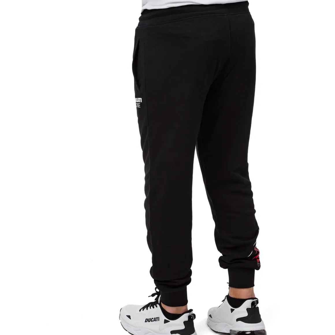 Pantaloni sportivi da uomo neri con logo Ducati