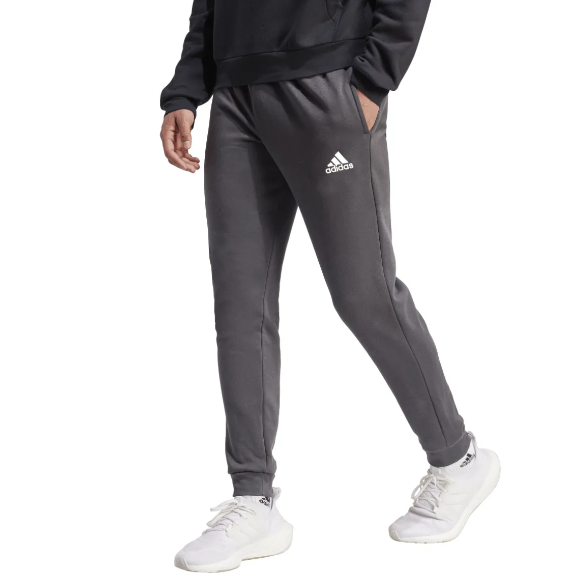 Pantaloni sportivi da uomo grigi adidas con vita elasticizzata