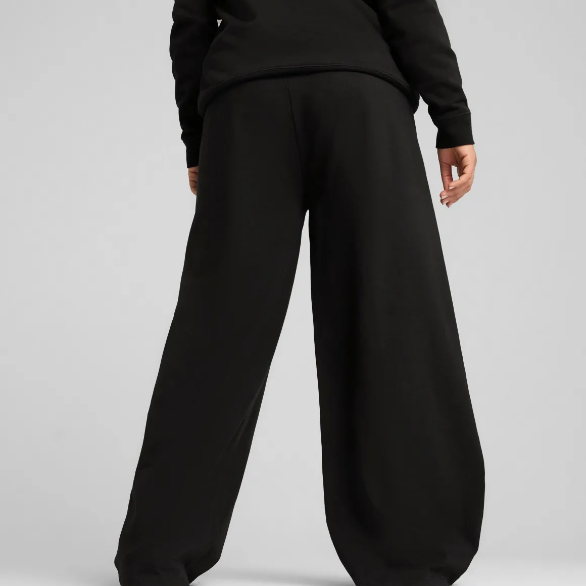 Pantaloni sportivi e casual neri in cotone da donna con logo Puma