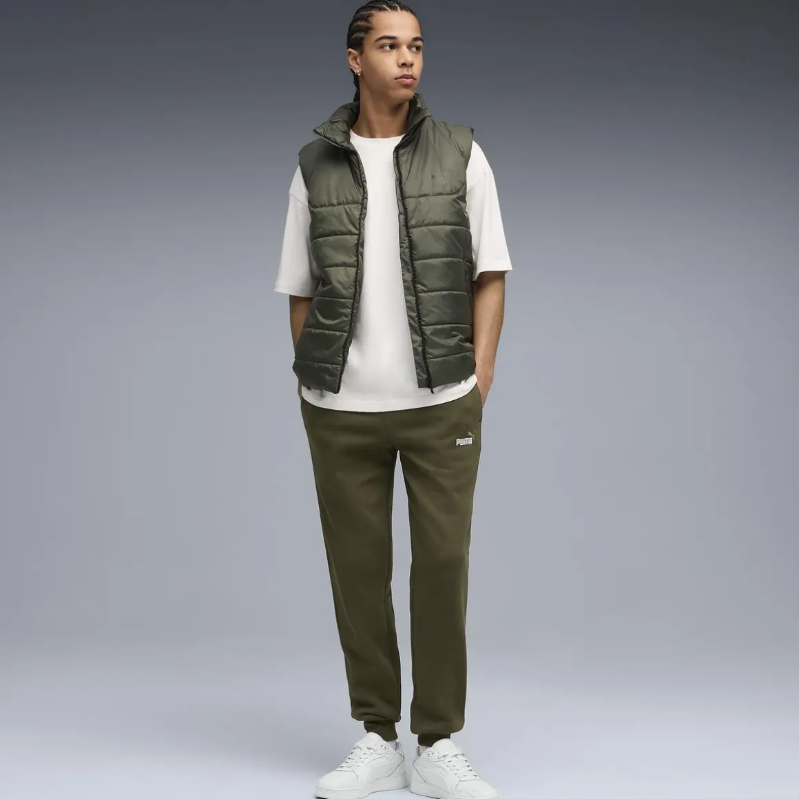 Pantaloni tuta verde militare con tasche da Uomo Puma