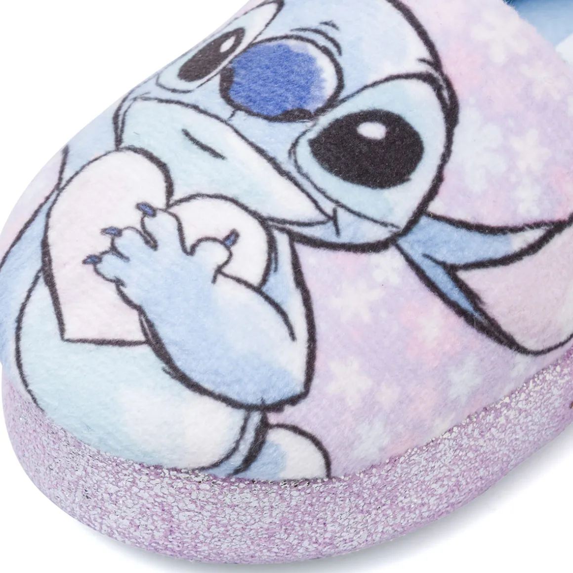 Pantofole Antiscivolo lilla da Bambina con glitter Stitch