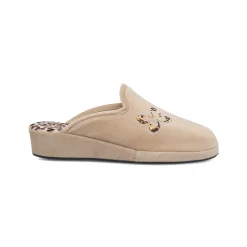 Pantofole beige da Donna con farfalla e strass decorative Stilrosa