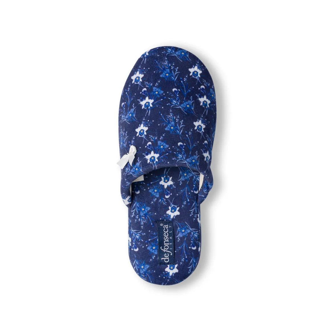 Pantofole blu da Donna con fiocco De Fonseca