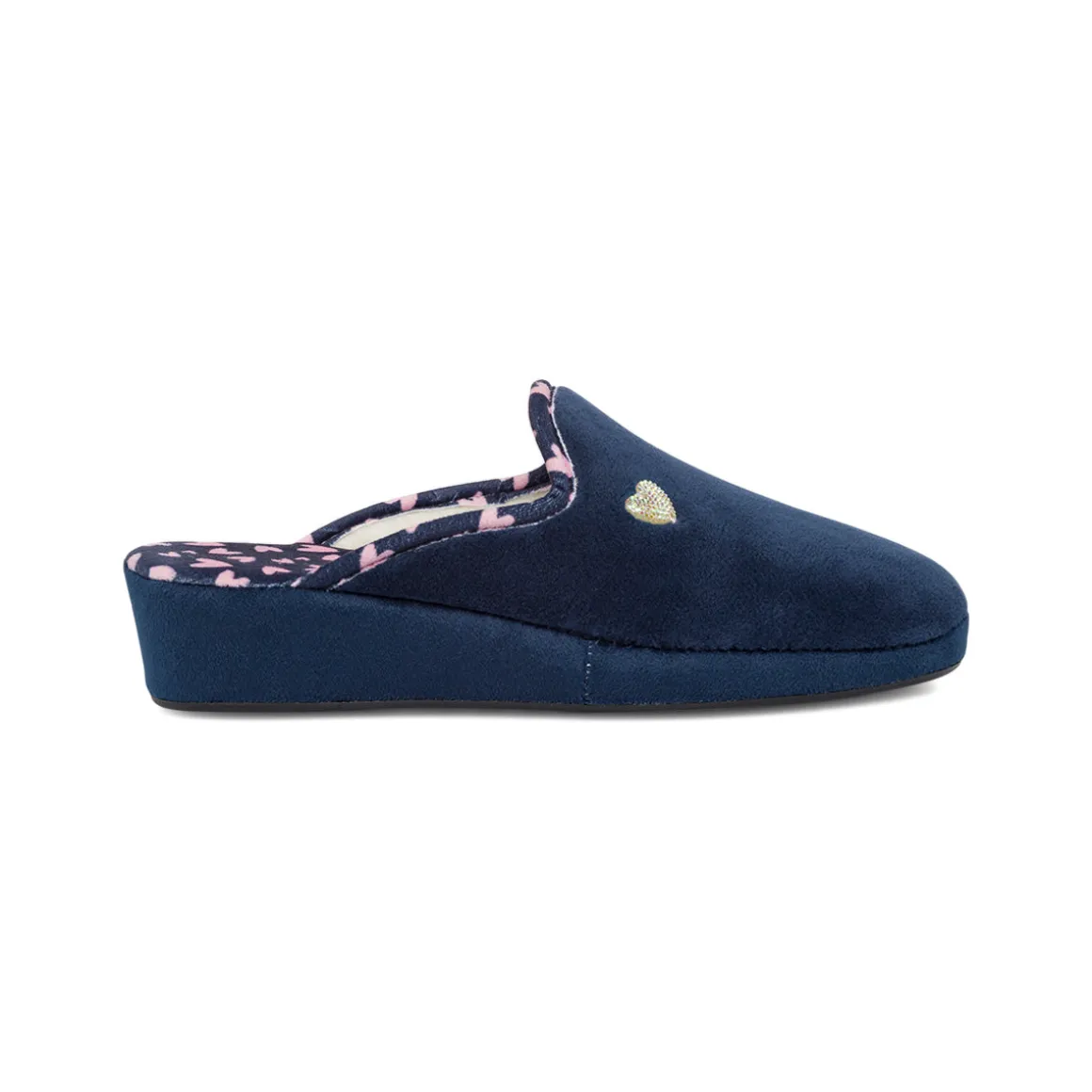 Pantofole blu da Donna con dettaglio cuoricini Stilrosa