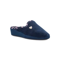 Pantofole blu da Donna con dettaglio cuoricini Stilrosa