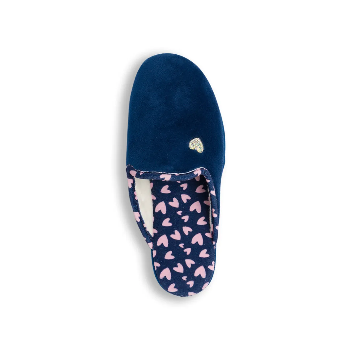 Pantofole blu da Donna con dettaglio cuoricini Stilrosa