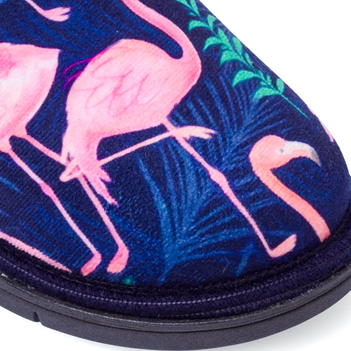 Pantofole blu da Donna con stampa fenicotteri Italia Trend