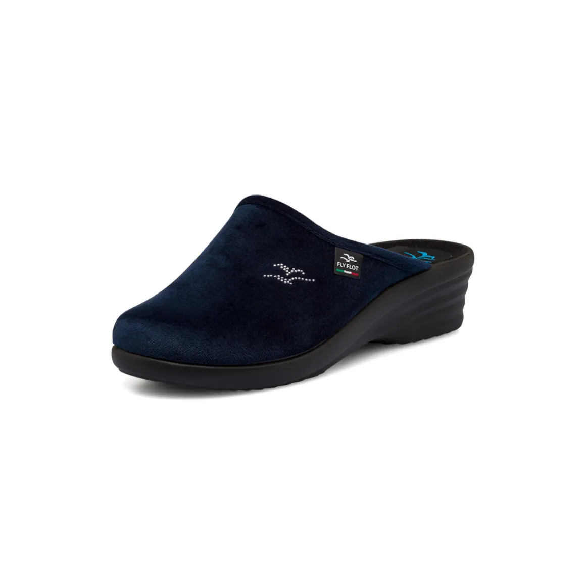 Pantofole blu da donna con sottopiede anatomico Fly Flot