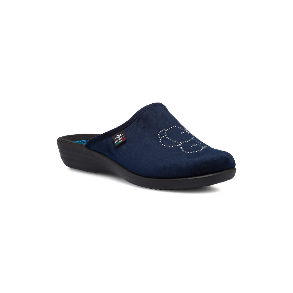Pantofole blu da Donna con elefantino in strass Fly Flot
