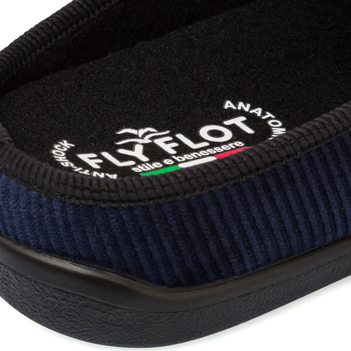 Pantofole blu da uomo con sottopiede anatomico Fly Flot