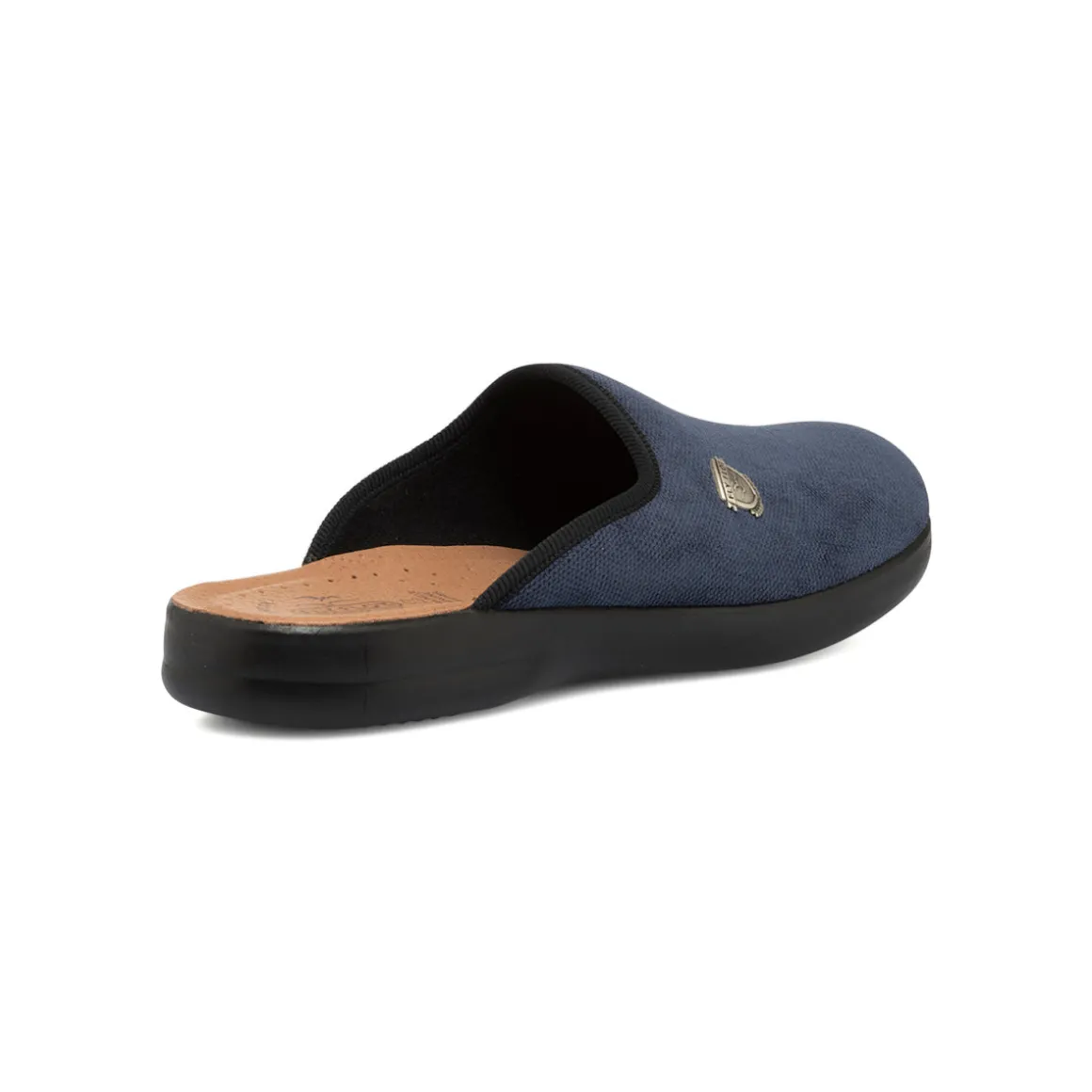 Pantofole blu da uomo con logo argento e sottopiede anti-shock Fly Flot