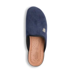 Pantofole blu da uomo con logo argento e sottopiede anti-shock Fly Flot