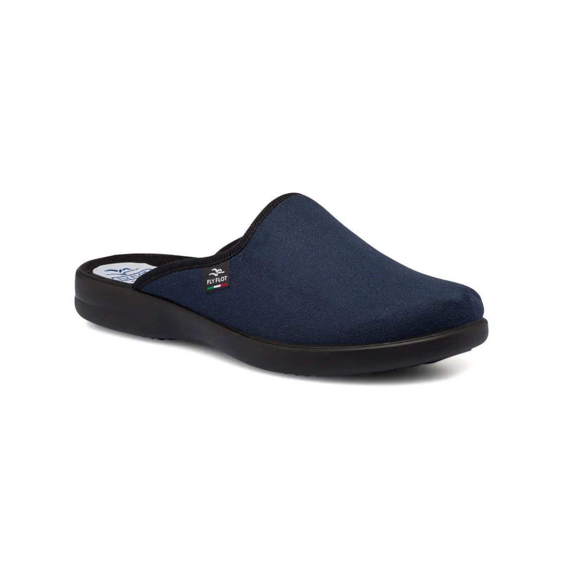 Pantofole blu da uomo in tessuto con sottopiede anatomico Fly Flot