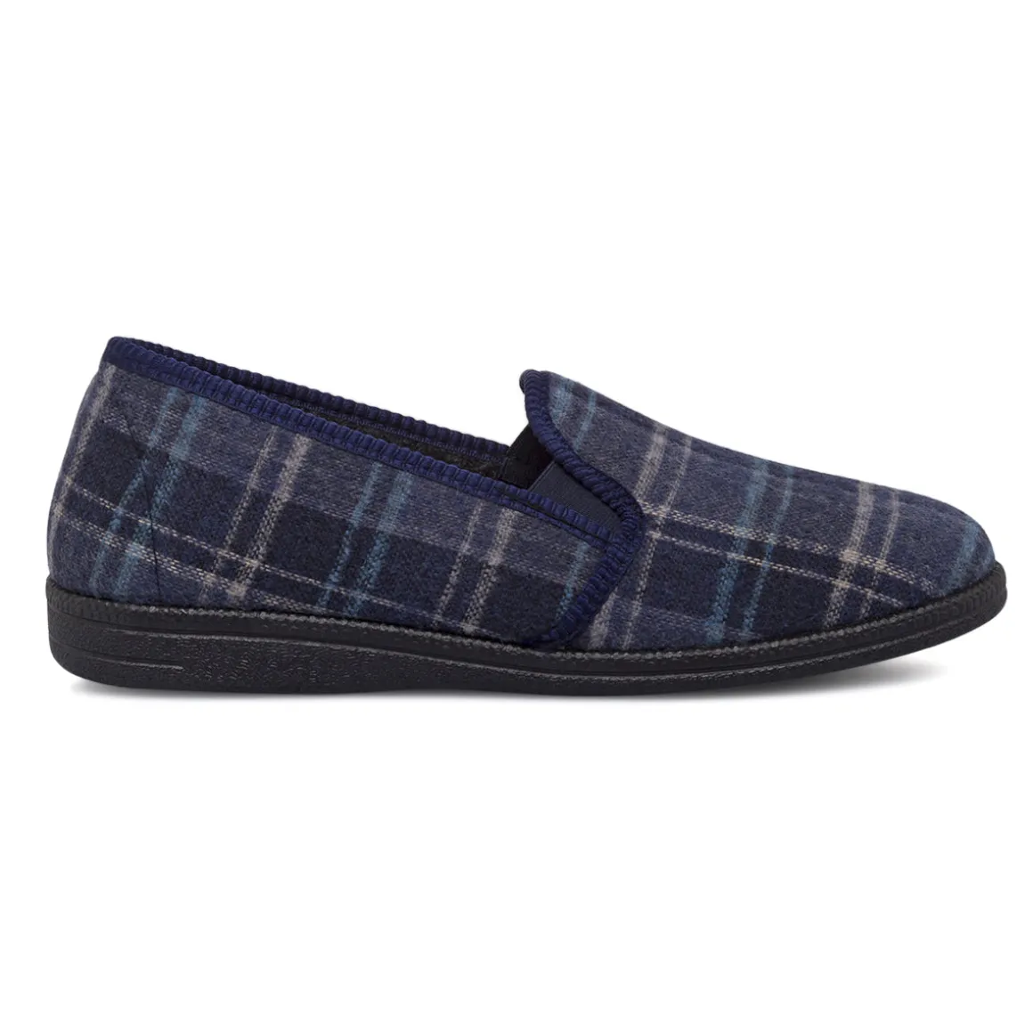 Pantofole blu da Uomo in tessuto a quadri TerraBlu