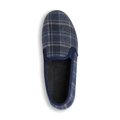 Pantofole blu da Uomo in tessuto a quadri TerraBlu