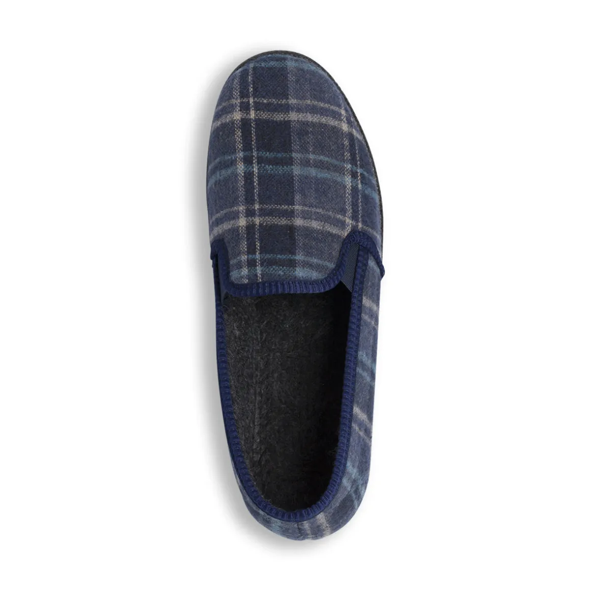 Pantofole blu da Uomo in tessuto a quadri TerraBlu