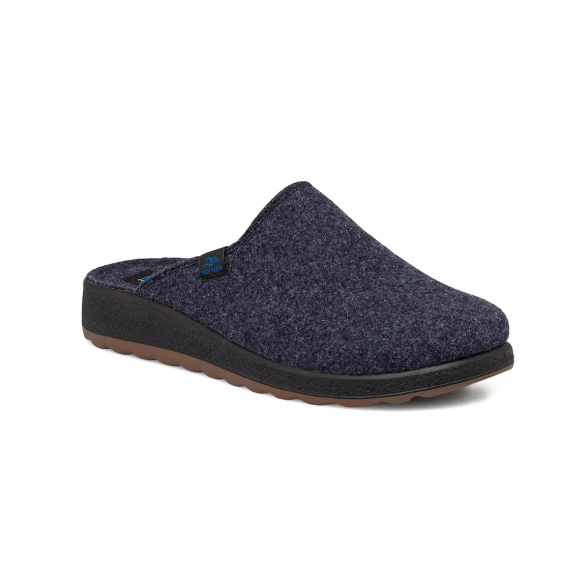 Pantofole blu in tessuto da uomo con etichetta logata Fly Flot