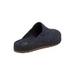 Pantofole blu in tessuto da uomo con etichetta logata Fly Flot