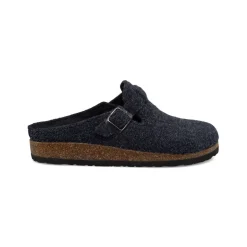 Pantofole blu in tessuto da donna con cinturino e fibbia Tè Verde