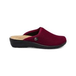 Pantofole bordeaux da donna con sottopiede anti-shock in pelle Fly Flot