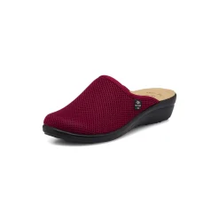 Pantofole bordeaux da donna con sottopiede anti-shock in pelle Fly Flot