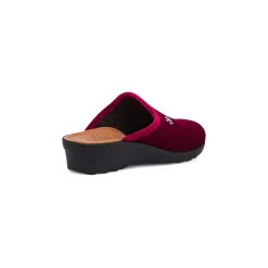 Pantofole bordeaux da Donna in pelle effetto velluto Fly Flot