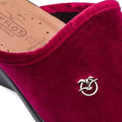 Pantofole bordeaux da Donna in pelle effetto velluto Fly Flot