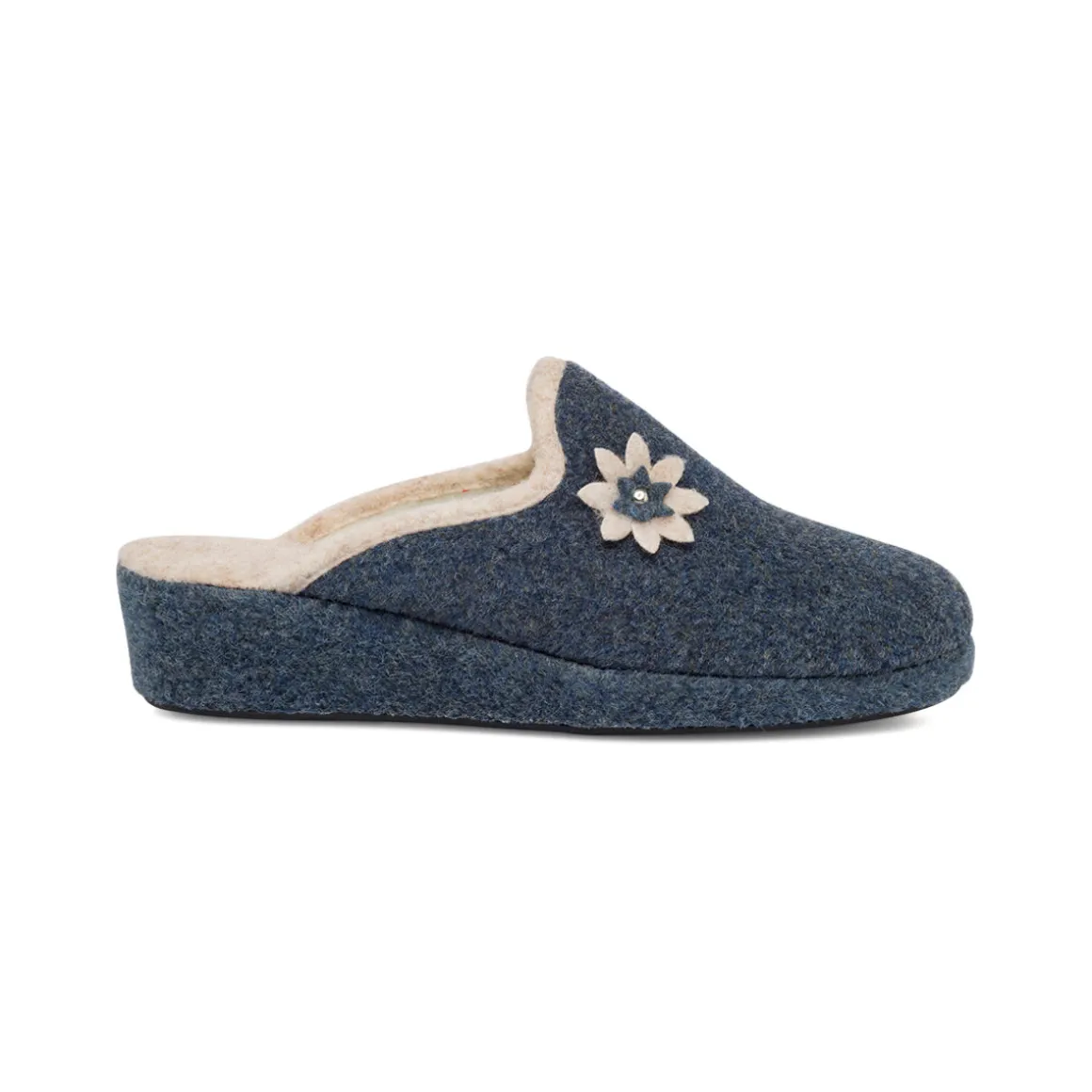 Pantofole da Donna Blu con Fiore Decorativo Stilrosa