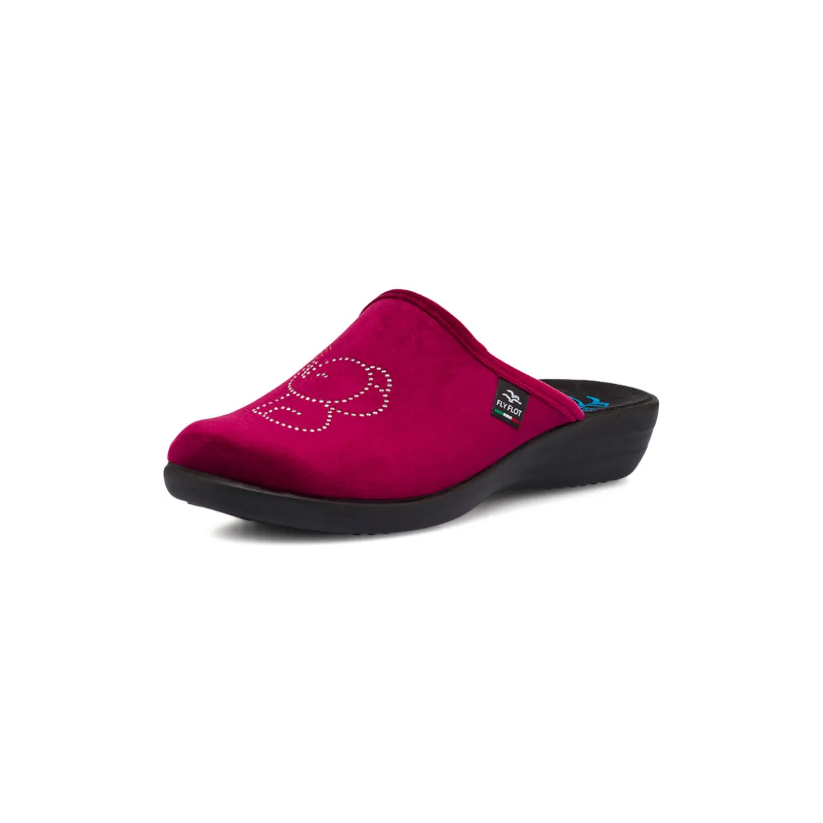 Pantofole da Donna bordeaux con elefantino in strass Fly Flot