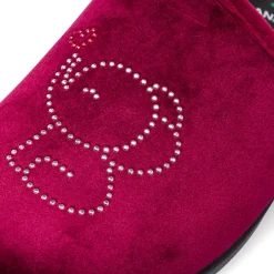 Pantofole da Donna bordeaux con elefantino in strass Fly Flot