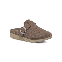 Pantofole da donna Flex'is taupe in feltro con soletta in pelle