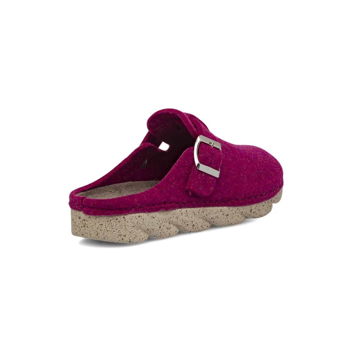 Pantofole da donna fucsia in feltro e fibbia Flex'is