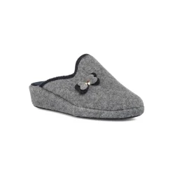 Pantofole da Donna in feltro grigio con fiocco Stilrosa