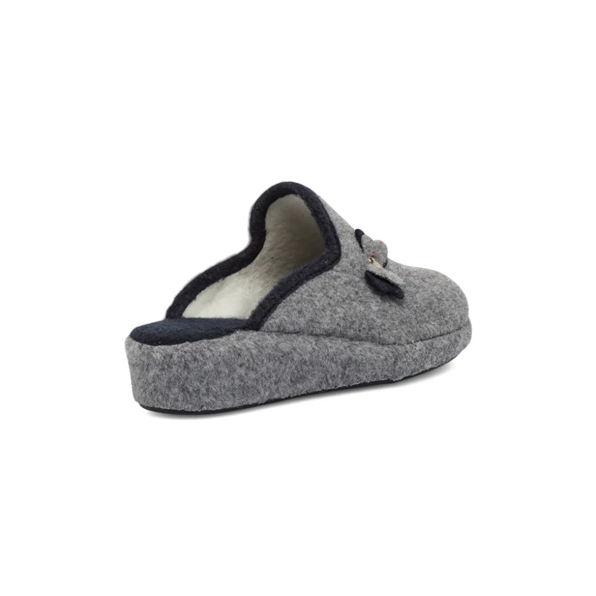 Pantofole da Donna in feltro grigio con fiocco Stilrosa