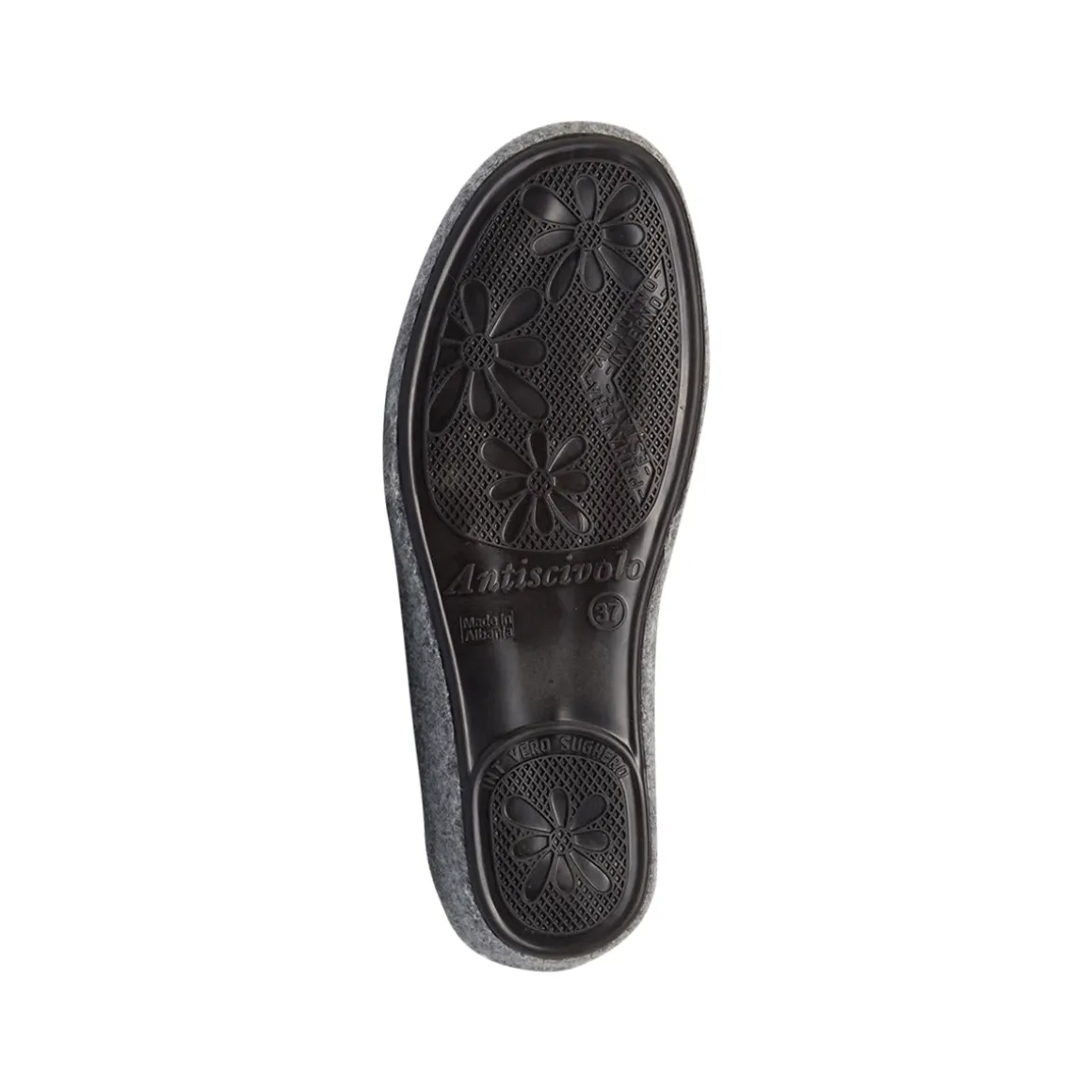 Pantofole da Donna in feltro grigio con fiocco Stilrosa
